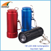 0.5W LED mini keychain light USB recharging mini pocket lamp hand torch promotional gifts Ni-Mh rechargeable battery