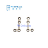 Titanium Medium L-shaped Plate for Maxillofacial Surgery thickness 0.8mm 4 holes with bridge