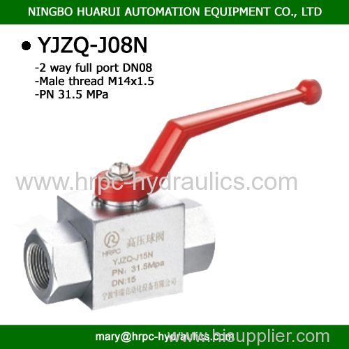 domestic standard M14*1.5 female thread M22x1.5 male thread high pressure ball valve with welded connection