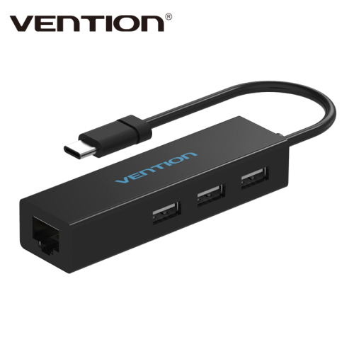 Vention USB 2.0 Type C To 3 Ports USB HUB With Lan Adapter for Macbook Support Windows