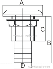 Stainless Steel Through Hull Outlet With Hose Connection