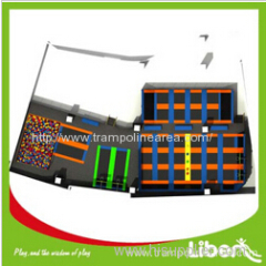 Customized Long Large Indoor Trampoline with Enclosure