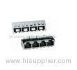 Female 1x4 Rj45 4 Ports Modular Jack With EMI Ethernet Shield