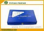 Blue PVC Box Veined Marble Wooden Dominoes Set With SGS / ICTI