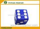 ROHS / SGS Acrylic Gambling Blue Poker Dice Set Custom Printed Logo