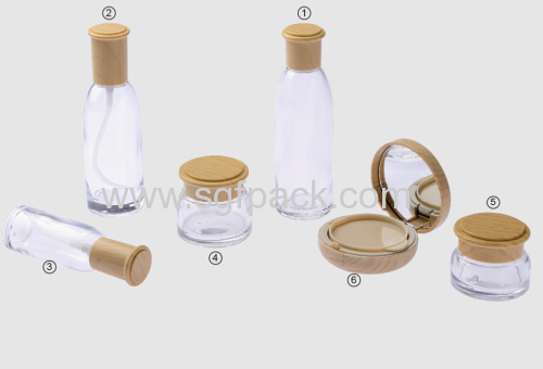 30g frosted Glass jar with bamboo cap