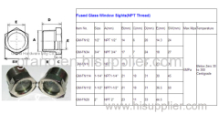 Threaded Steel fused sight glass nickel plated