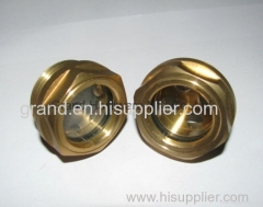 Brass oil level sight windows