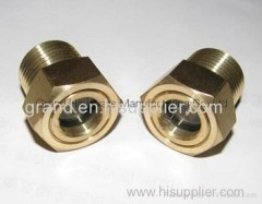 Brass oil level sight windows