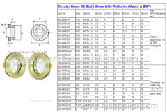 Brass Circular oil sight glass