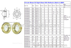 Brass Oil sight glass indicator