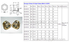 Brass Oil sight glass indicator