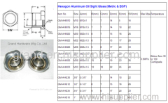 aluminum oil level indicator sight glass