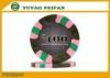 Green / Pink / Blue Clay Material Poker Chips Beautiful Edge Strip 3 Color