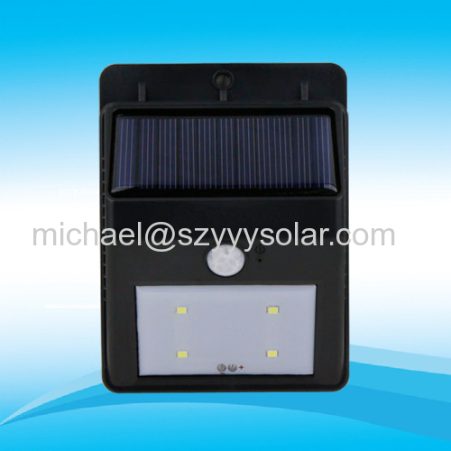 4 LED Solar Power PIR Motion Sensor Wall Light Outdoor Waterproof Garden Lamp