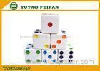 Square Edge 6 Sided Dice Sets White with Multicolor Dot Game Dice