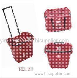 yirunda123/ Plastic rolling Shopping Basket YRD-TL-3