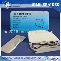 Silk Braided sutures suegical sutures with needle Sterile