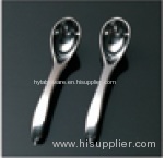 Cheapest disposable wholesale eco-friendly plastic Silver coated ice cream spoon