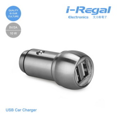 Professional i-Regal dual usb car charger with safety hammer made in China