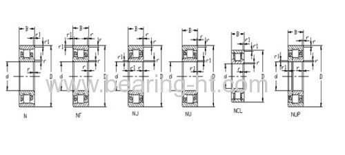 Flange cylindrical roller bearings NJ2310