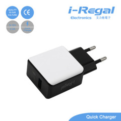 High efficiency CE approved 5V-12V output wall quick charger QC3.0 made in China