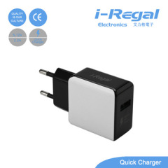 High efficiency CE approved 5V-12V output wall quick charger QC3.0 made in China