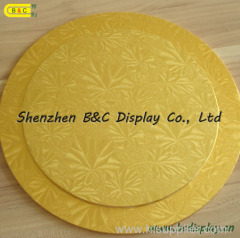 Gold round shape cake drum