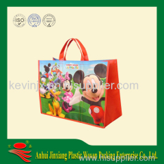 pp woven shopping bag with color print