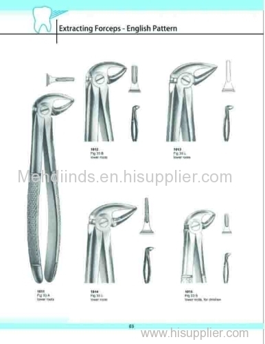 Tooth extracting forceps Dental