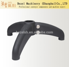 Plastic support base tripod for conveyor component