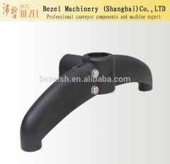 Plastic conveyor bipod base for round tube