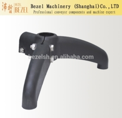 Plastic conveyor bipod base for round tube