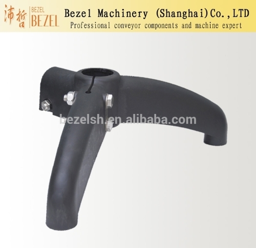 Plastic support base bipod for conveyor component