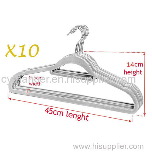 17.7" Plastic velvet suit hanger with tie position