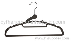 Novelty ident and tie position black flocked Adult suit hanger Made in China