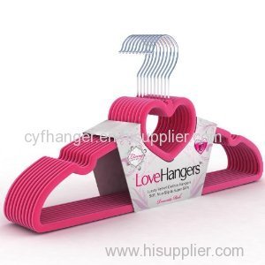 16.5" ABS pink velvet love hanger non-slip for skirt/sun-top