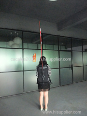 Backpack flying banner flags