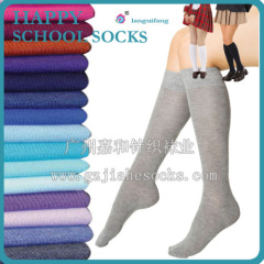 Plain color student socks knee high school socks wholesale