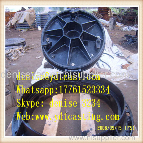 SGS Ductile Iron manhole cover EN124 D400 C250 triangle 215/70/16