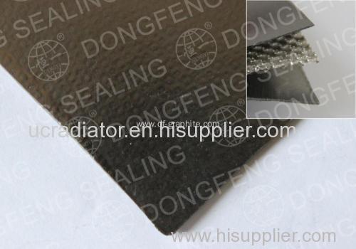 reinforced graphite sheet with flat tinplate insert