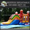 Sports inflatable combo football bouncer water slide