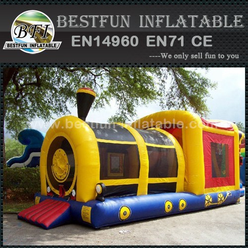 Train inflatable bounce obstacle