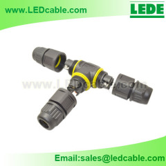 waterproof T connector for outdoor LED lighting