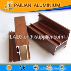 Wood Grain Aluminum Profiles For Thermal Break Windows /Best supplier of extruded imitation wood Aluminium profile