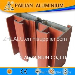 Wood Grain Aluminum Profiles For Thermal Break Windows /Best supplier of extruded imitation wood Aluminium profile