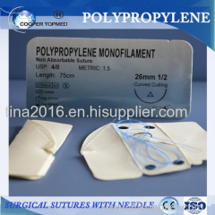 NON-ABSORBABLE STERILE Polyproplene monofiament pralinesurgical sutures with needle