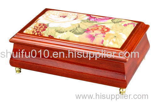 Fabric Tapestry Design Wooden Jewelry Case
