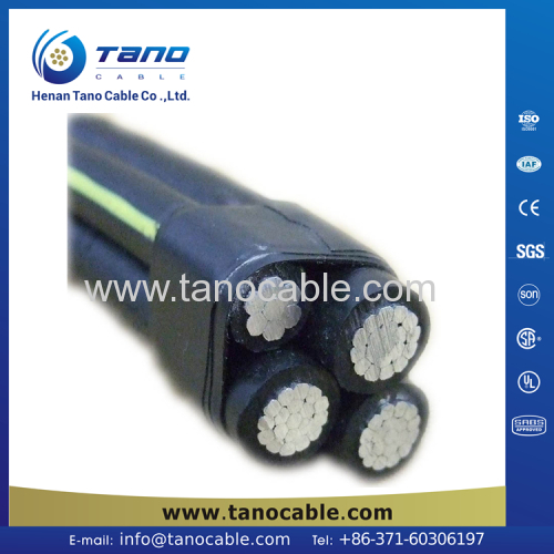 Low Voltage Overhead Twisted Aluminum Cable Aerila Bundled Cable 4 Core 70mm ABC Cable