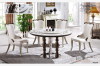 8 seater round marble dining table furniture with Lazy Susuan